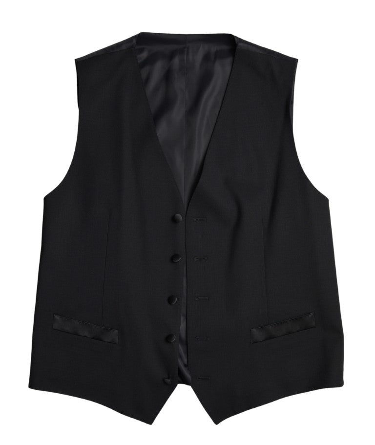 Pant Suit by Dolce & Gabbana for men in wool silk & viscose black showcases an bespeak silhouette, artfully detailed with a sophisticated and an bespeak slim for a refined finish.
