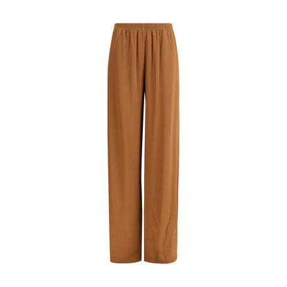Trousers by Fabiana Filippi for women in viscose acetate beige presents a smart silhouette, meticulously detailed with a smart straight & regular-fit, a smart long, and a smart high rise.