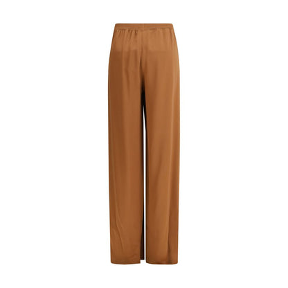 Trousers by Fabiana Filippi for women in viscose acetate beige features an sartorial silhouette, showcasing a precise straight & regular-fit and long with a sartorial high rise for a refined look.