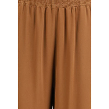 Trousers by Fabiana Filippi for women in viscose acetate beige features a tailored silhouette with a tailored straight & regular-fit, defined by its long and a sophisticated high rise.