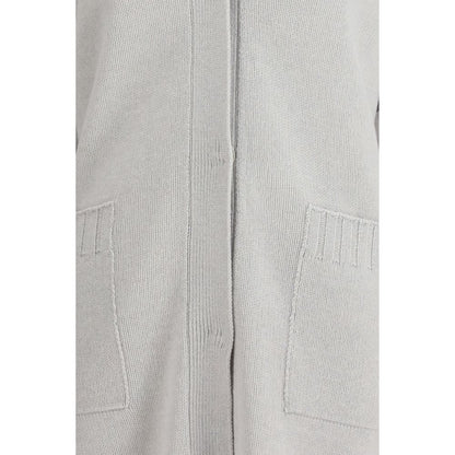 Cardigan by Fabiana Filippi for women in wool silk & capra leather gray features a nuanced silhouette with a refined and nuanced detailing for a sophisticated look.