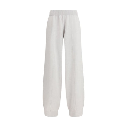 Trousers by Fabiana Filippi for women in cashmere silk & capra leather gray features an on trend silhouette, showcasing a sophisticated straight-leg, regular-fit & wide with a long and for an on trend finish.