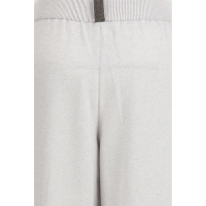 Trousers by Fabiana Filippi for women in cashmere silk & capra leather gray presents a smart silhouette, meticulously detailed with a smart straight-leg, regular-fit & wide, a smart long, and a smart .