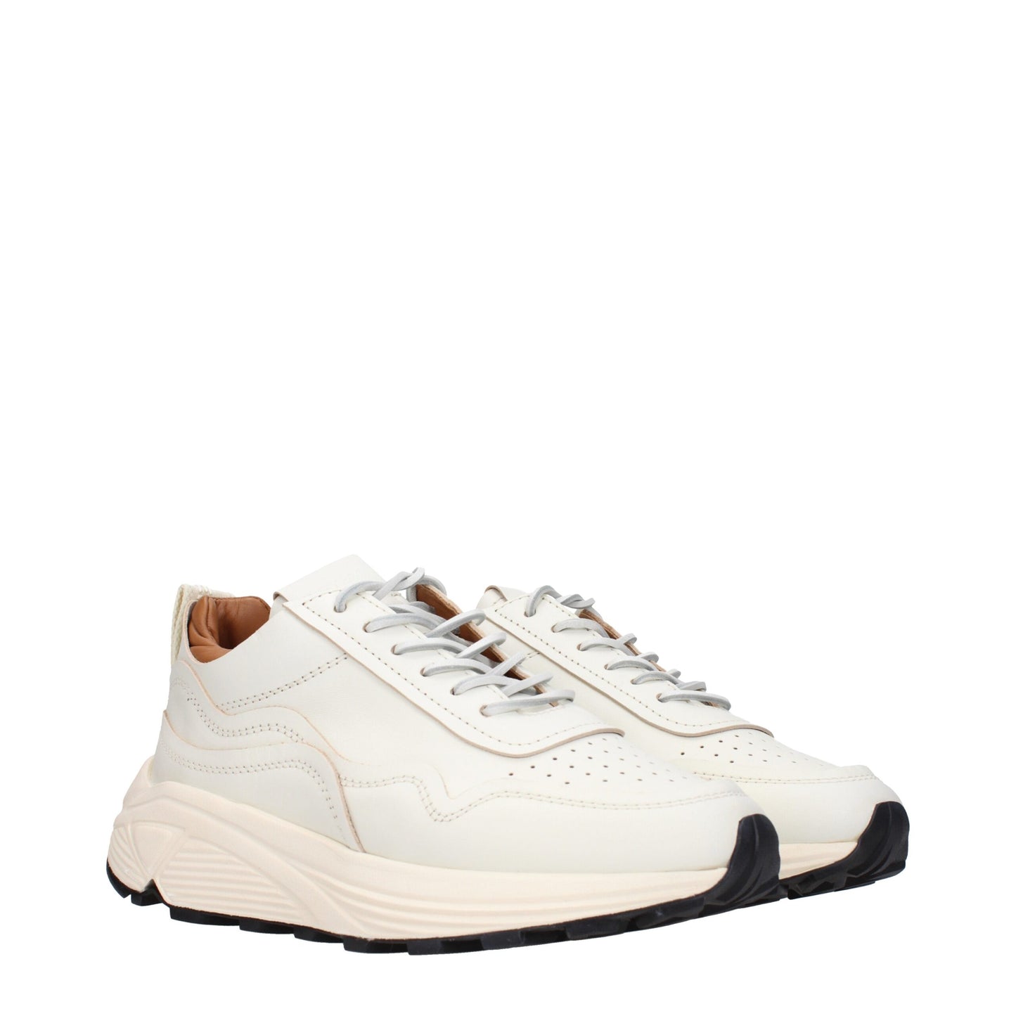 Sneakers by Buttero for men in leather & rubber white presents a sumptuous silhouette, artfully capturing the essence of the Men's Low Top Leather & Rubber Sneakers with its sumptuous low-top style design.