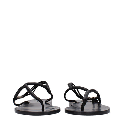 Flat Flip-Flop Sandals by Isabel Marant for women in leather black showcases a sculptural silhouette as Women's Leather Flat Flip-Flop Sandals, defined by a sculptural flat and sculptural open toe style for a sculptural look.
