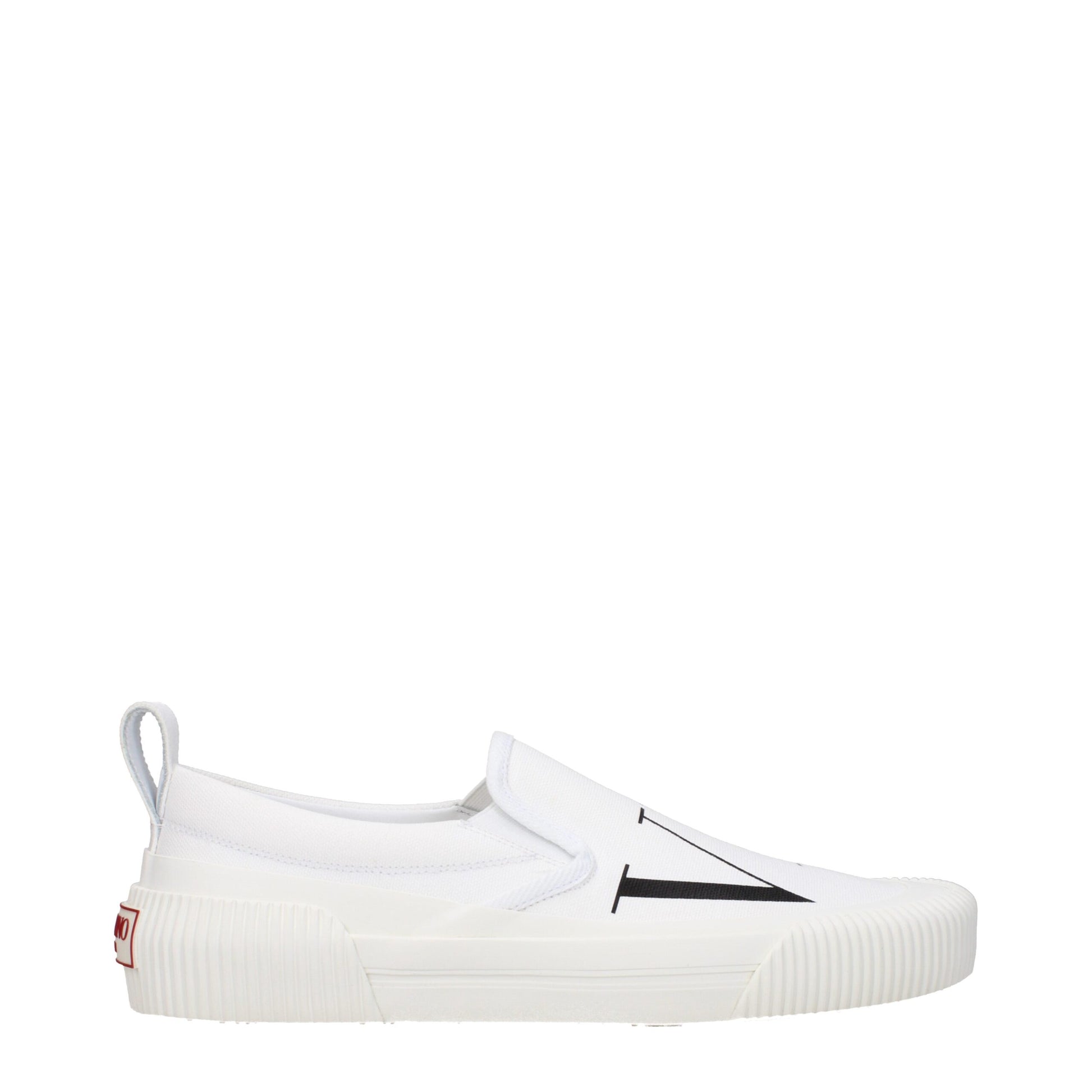 Flat Loafer Slip-On Shoes by Valentino Garavani for men in rubber & fabric white showcases a resplendent Men's Rubber & Fabric Flat Loafer Slip-On Shoes aesthetic, defined by its resplendent round toe style and elegant flat.