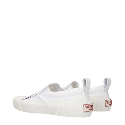 Flat Loafer Slip-On Shoes by Valentino Garavani for men in rubber & fabric white features an ergonomic silhouette, perfectly showcasing Men's Rubber & Fabric Flat Loafer Slip-On Shoes with its distinct flat and elegant round toe style.