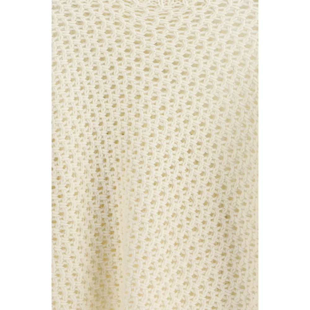 Sweatshirt by Fabiana Filippi for women in polyester capra leather & wool cream presents a smart casual silhouette, featuring a smart casual and for a sophisticated look.