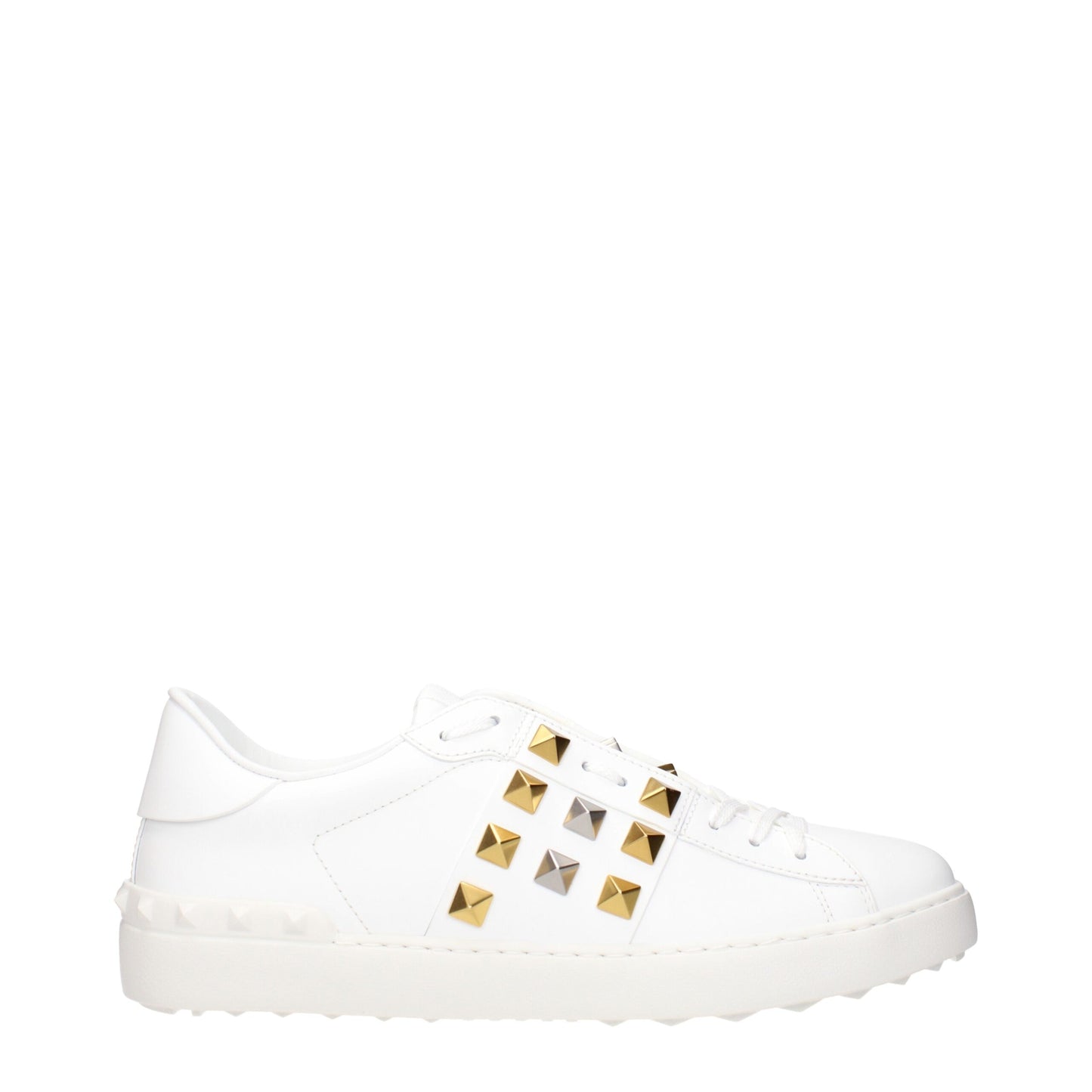 Sneakers by Valentino Garavani for men in leather & rubber white presents a on trend silhouette from the Men's Low Top Leather & Rubber Sneakers collection, showcasing a on trend low-top style for an elevated aesthetic.