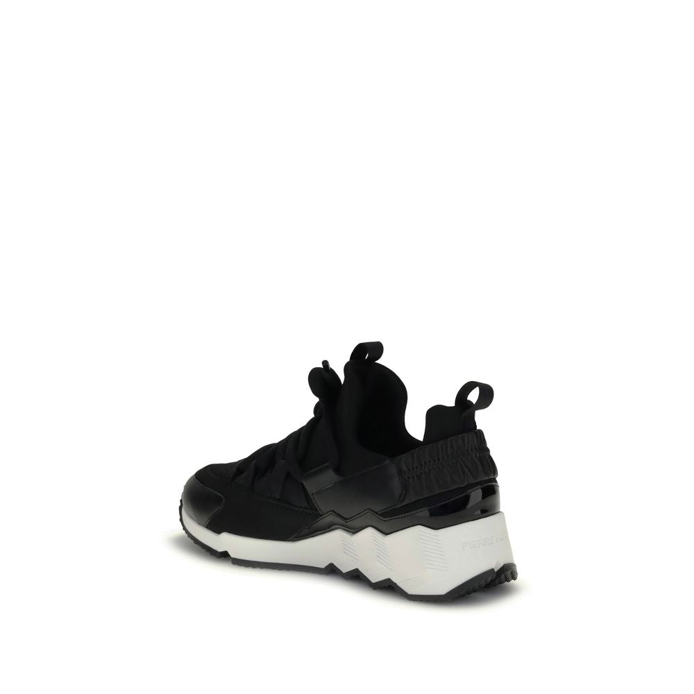 Athletic Sneakers by Pierre Hardy for women in bos taurus calf leather & neoprene black & monogram showcases a architectural silhouette, artfully capturing the essence of the Women's Athletic Bos Taurus Calf Leather & Neoprene Sneakers with its signature architectural athletic style construction.