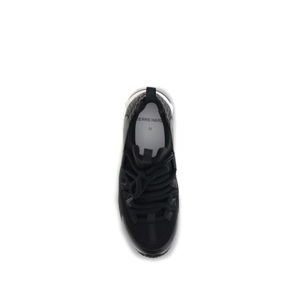 Athletic Sneakers by Pierre Hardy for women in bos taurus calf leather & neoprene black & monogram features an effortless chic silhouette, showcasing the signature athletic style of the Women's Athletic Bos Taurus Calf Leather & Neoprene Sneakers collection with a truly effortless chic finish.