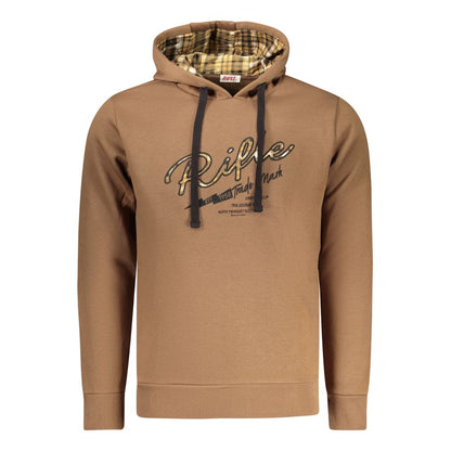 Hooded Sweatshirt Hoodie by Rifle for men in cotton polyester brown showcases a city-ready silhouette, artfully detailed with a signature hooded neckline and for a city-ready finish.