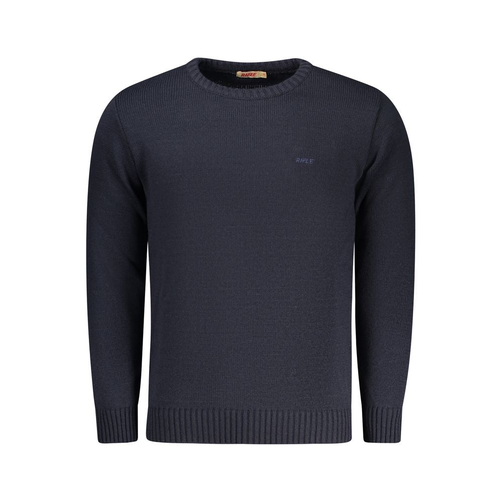 Sweatshirt by Rifle for men in lana wool blend blue features an magnificent silhouette, showcasing a sophisticated crew neckline and detail for a truly magnificent finish.