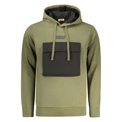 Hooded Sweatshirt Hoodie by Rifle for men in cotton polyester green & print features an dramatic silhouette, showcasing a sophisticated hooded neckline and dramatic for a refined, modern aesthetic.