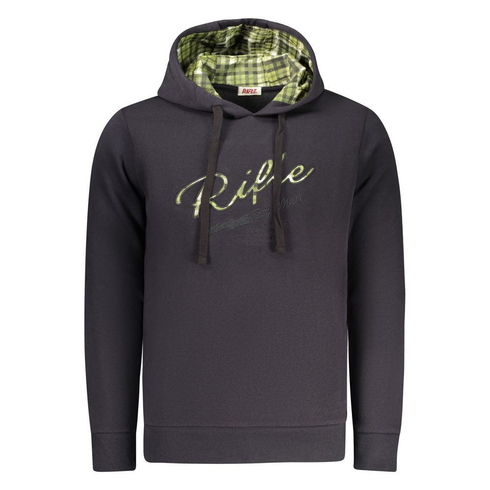 Hooded Sweatshirt Hoodie by Rifle for men in cotton polyester blue features a edgy silhouette, detailed with a edgy hooded neckline and for a refined finish.