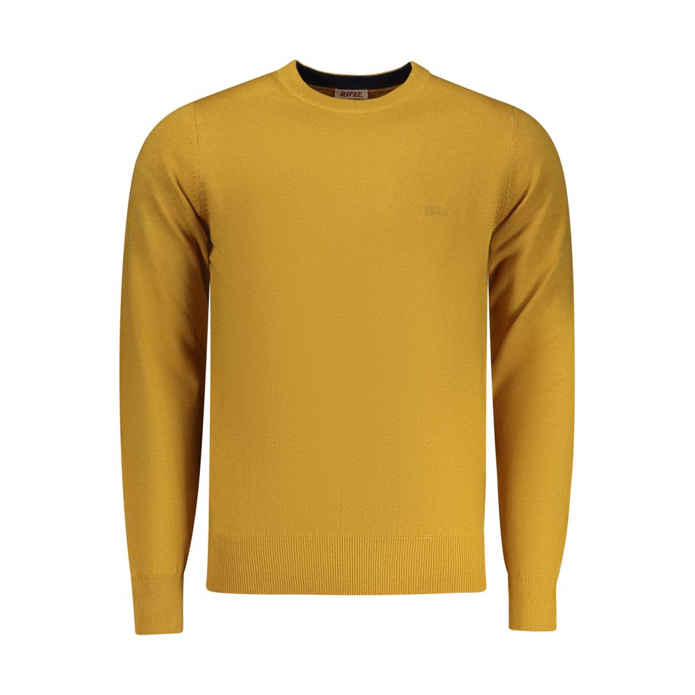 Sweatshirt by Rifle for men in lana wool nylon & polyester gold showcases a slouchy chic silhouette, artfully detailed with a slouchy chic crew neckline and for a slouchy chic finish.