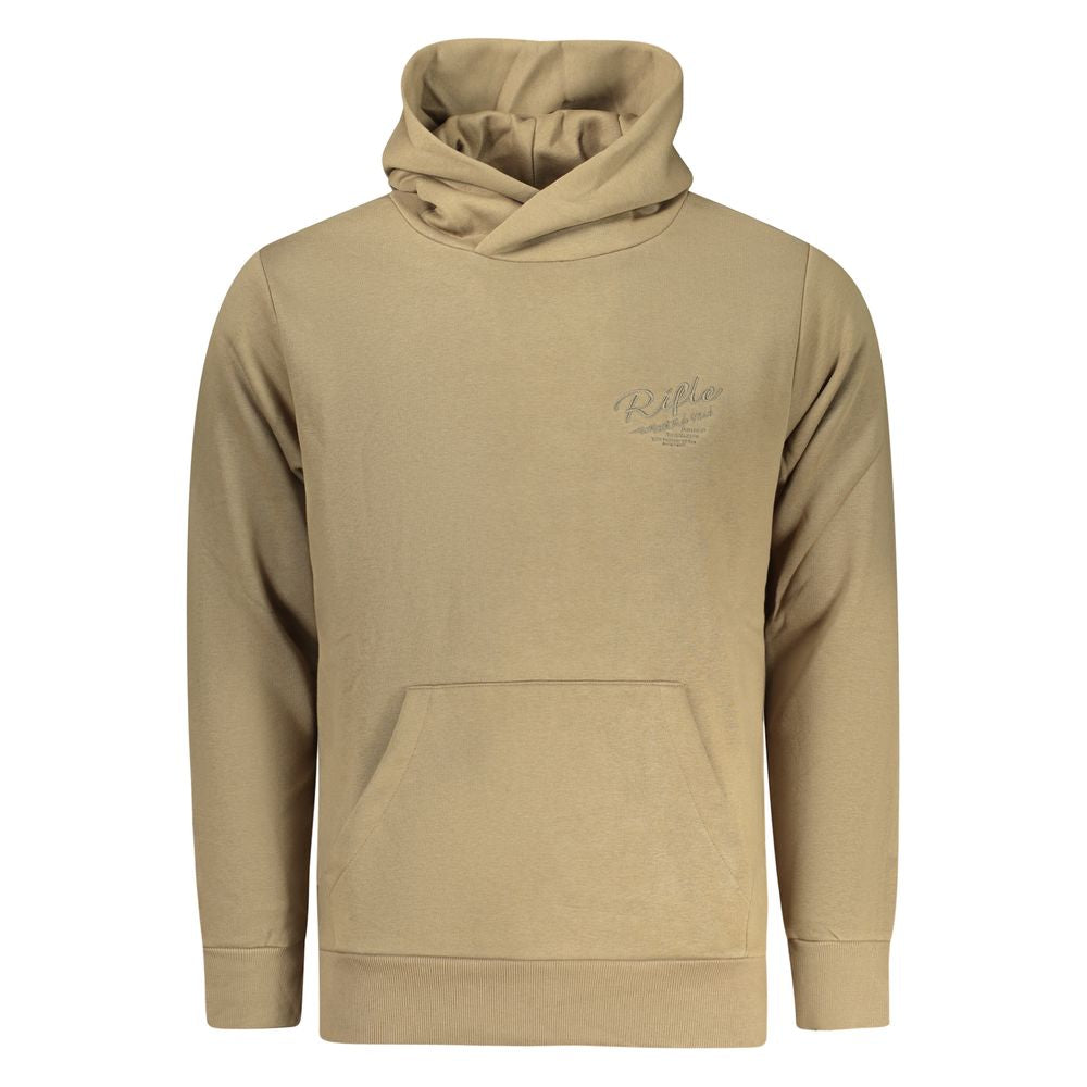 Hooded Sweatshirt Hoodie by Rifle for men in cotton polyester brown features a slouchy chic silhouette, detailed with a slouchy chic and a signature hooded neckline for an elevated aesthetic.