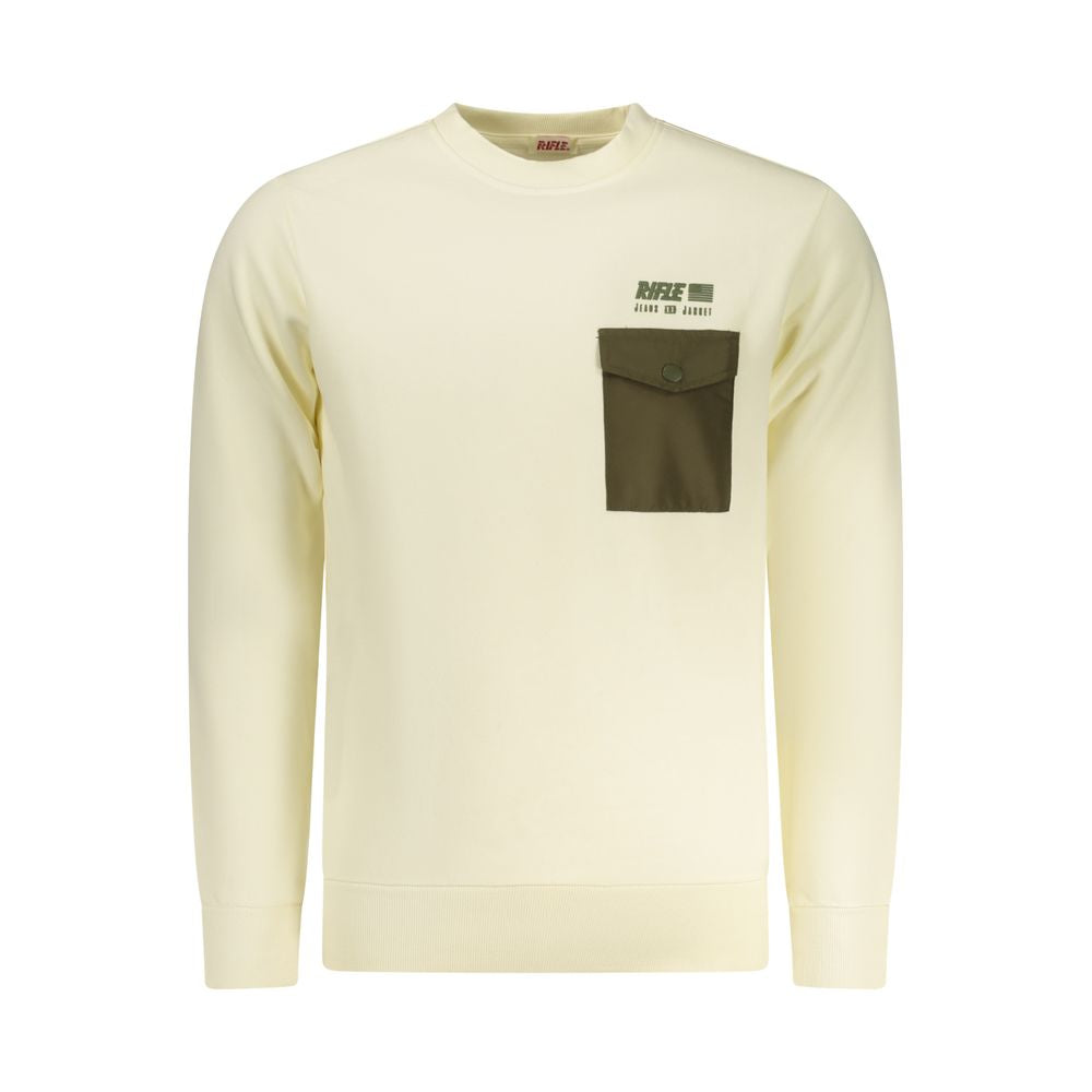 Sweatshirt by Rifle for men in cotton polyester white & print features an provocated silhouette, detailed with a provocated and a refined for a sophisticated aesthetic.