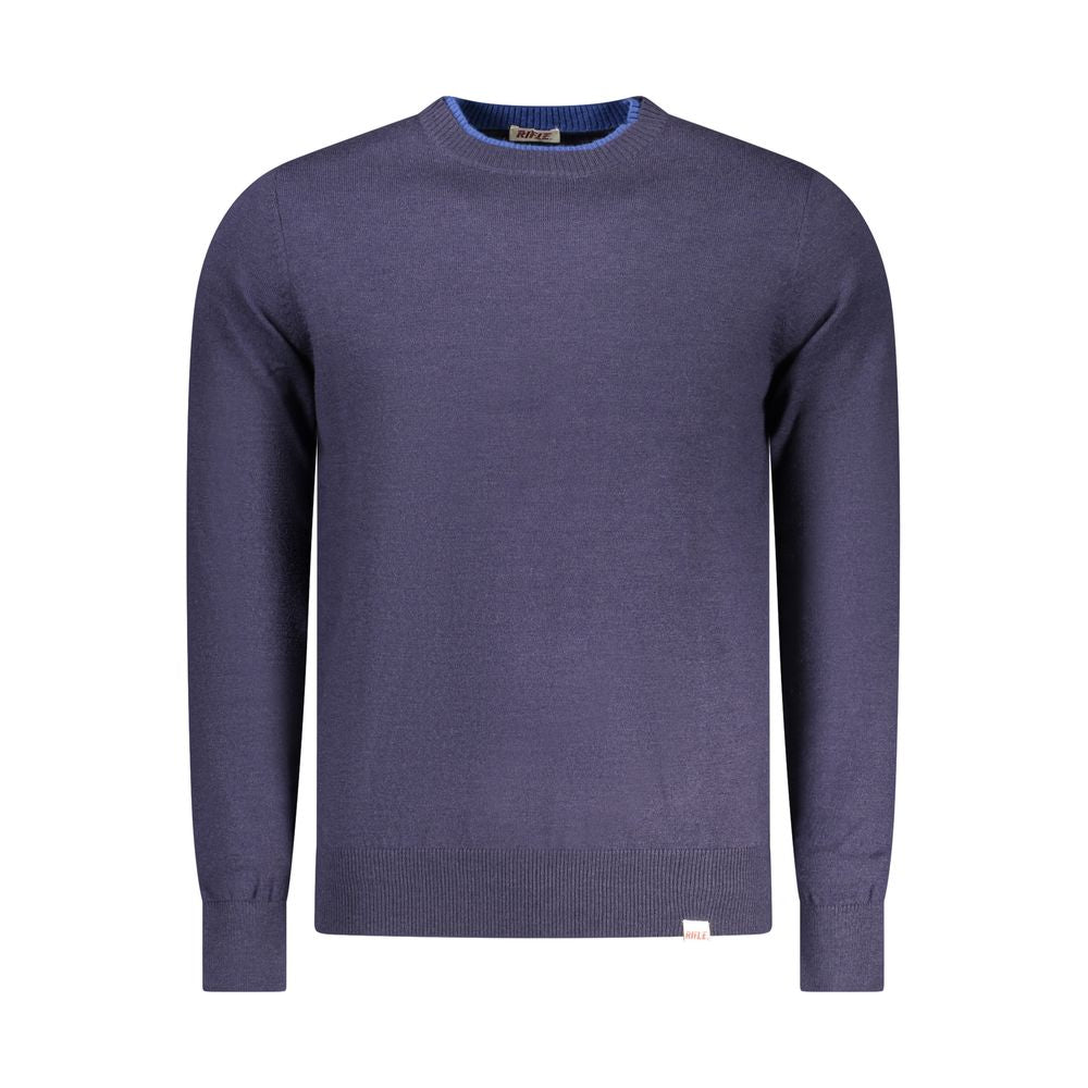 Sweatshirt by Rifle for men in lana wool nylon & polyester blue & signature showcases a slouchy chic silhouette, artfully detailed with a slouchy chic crew neckline and for a slouchy chic finish.