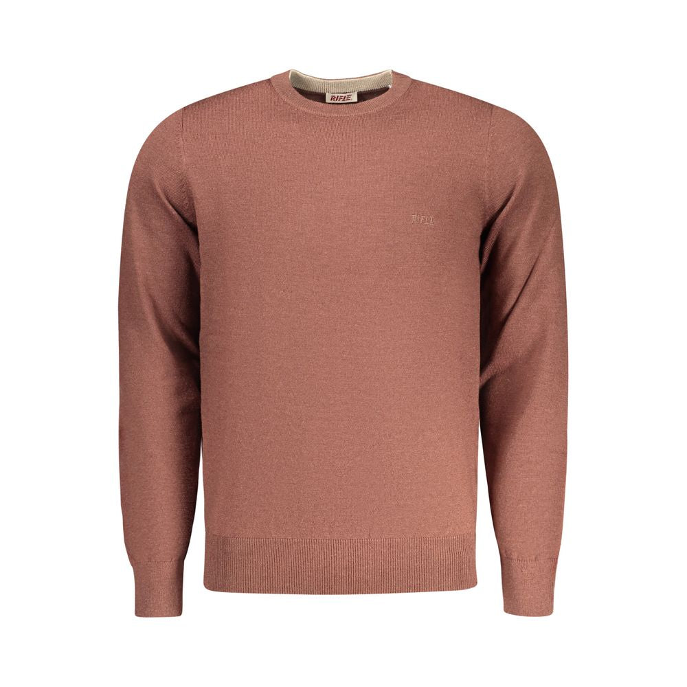 Sweatshirt by Rifle for men in lana wool nylon & polyester brown features an provocated silhouette, detailed with a provocated and a refined crew neckline for a sophisticated aesthetic.