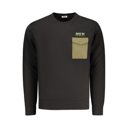 Sweatshirt by Rifle for men in cotton polyester black & print features a unrivaled silhouette with a refined and unrivaled detailing for a sophisticated look.