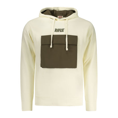 Hooded Sweatshirt Hoodie by Rifle for men in cotton polyester canvas white features an avant-garde silhouette, showcasing a sophisticated hooded neckline and detail for a truly avant-garde finish.