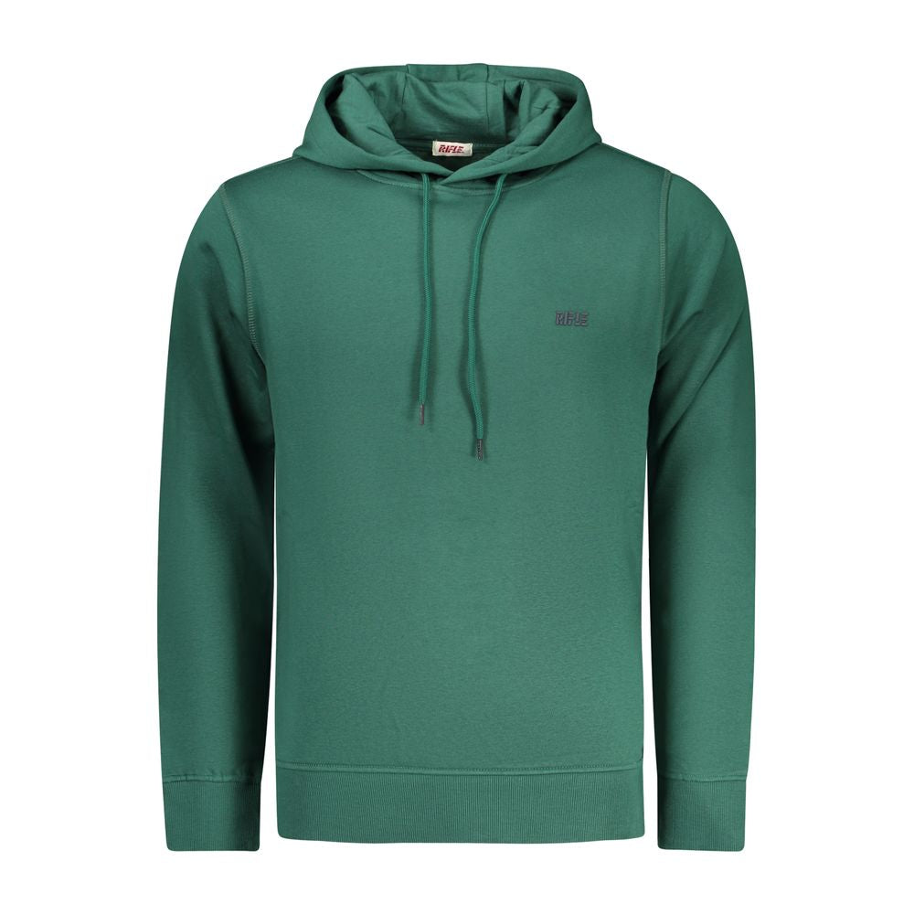 Hooded Sweatshirt Hoodie by Rifle for men in cotton polyester green & print features a edgy silhouette, detailed with a edgy hooded neckline and for a refined finish.