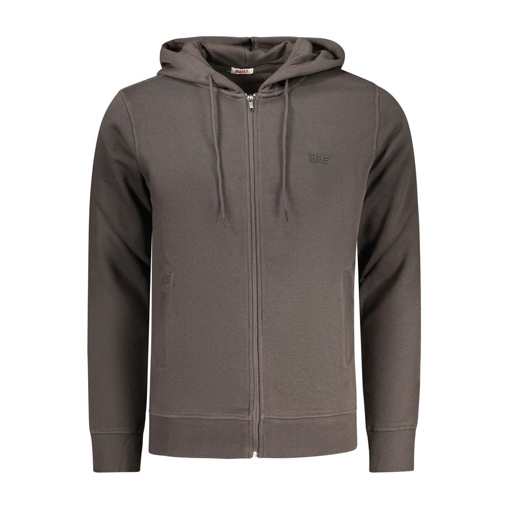 Hooded Sweatshirt Hoodie by Rifle for men in cotton polyester gray & print features an dramatic silhouette, showcasing a sophisticated hooded neckline and dramatic for a refined, modern aesthetic.
