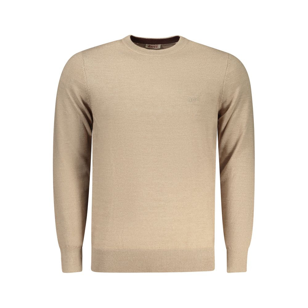 Sweatshirt by Rifle for men in lana wool nylon & polyester beige & signature features an exquisite silhouette, showcasing and crew neckline details for a exquisite look.