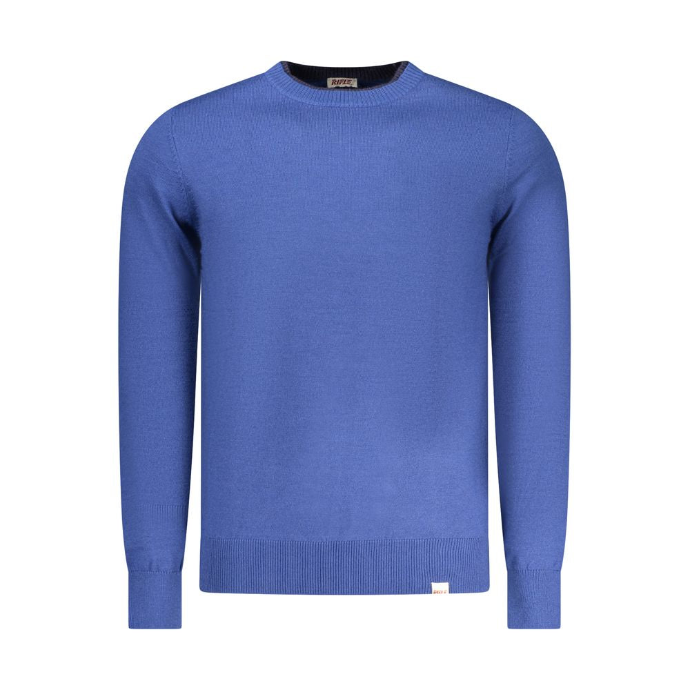 Sweatshirt by Rifle for men in lana wool nylon & polyester blue features an enviable silhouette, showcasing a premium and refined crew neckline for a truly enviable finish.
