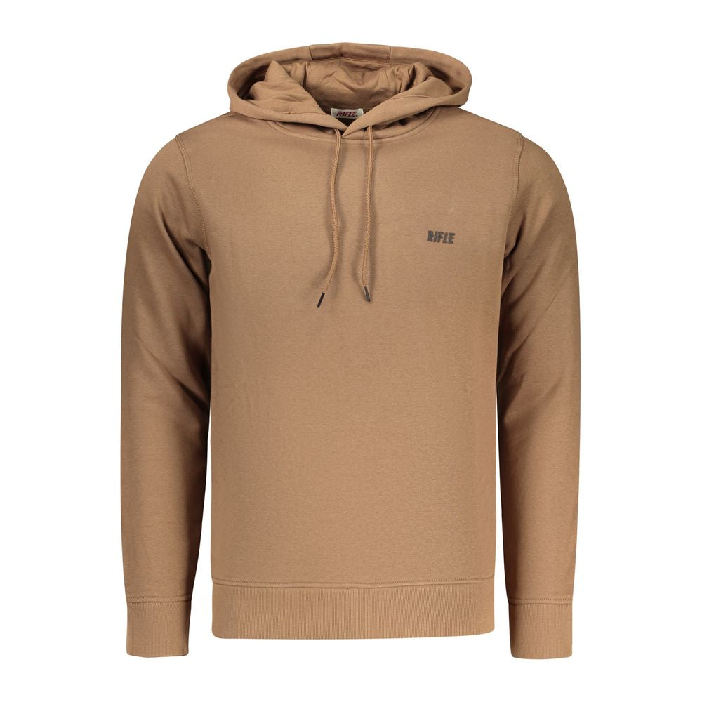 Hooded Sweatshirt Hoodie by Rifle for men in cotton polyester brown & print features a edgy silhouette, detailed with a edgy hooded neckline and for a refined finish.