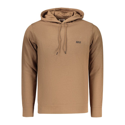 Hooded Sweatshirt Hoodie by Rifle for men in cotton polyester brown & print features a edgy silhouette, detailed with a edgy hooded neckline and for a refined finish.