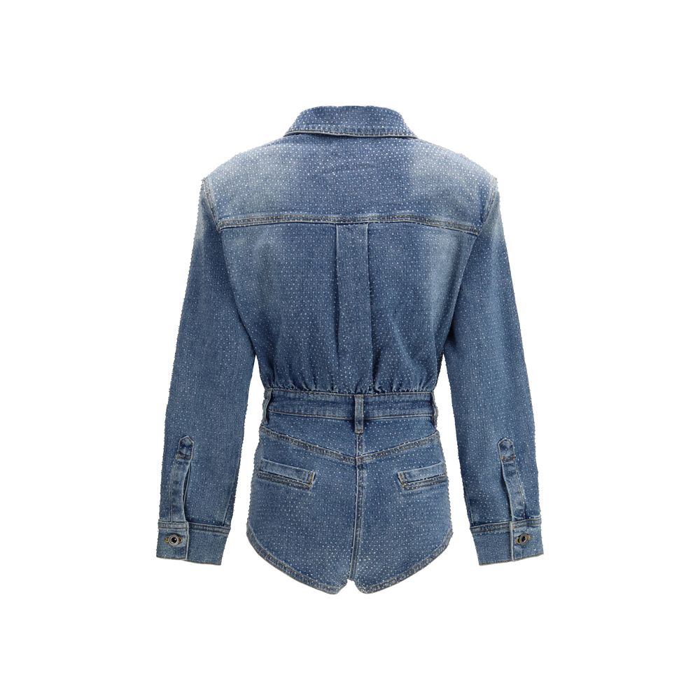 One-Piece by Self-Portrait for women in stretch denim cotton & rhinestone blue showcases a eye catching silhouette, artfully detailed with a eye catching and for a eye catching, sophisticated finish.