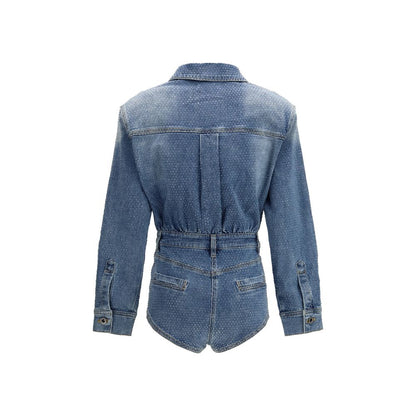 One-Piece by Self-Portrait for women in stretch denim cotton & rhinestone blue showcases a eye catching silhouette, artfully detailed with a eye catching and for a eye catching, sophisticated finish.