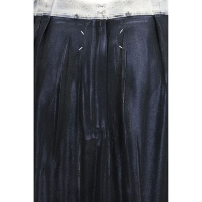 Skirt by Maison Margiela for women in silk acetate blue & signature features a captivating silhouette, showcasing the captivating Four Stitches Women's Silk Acetate Midi Skirt design with a sophisticated midi for a captivating look.