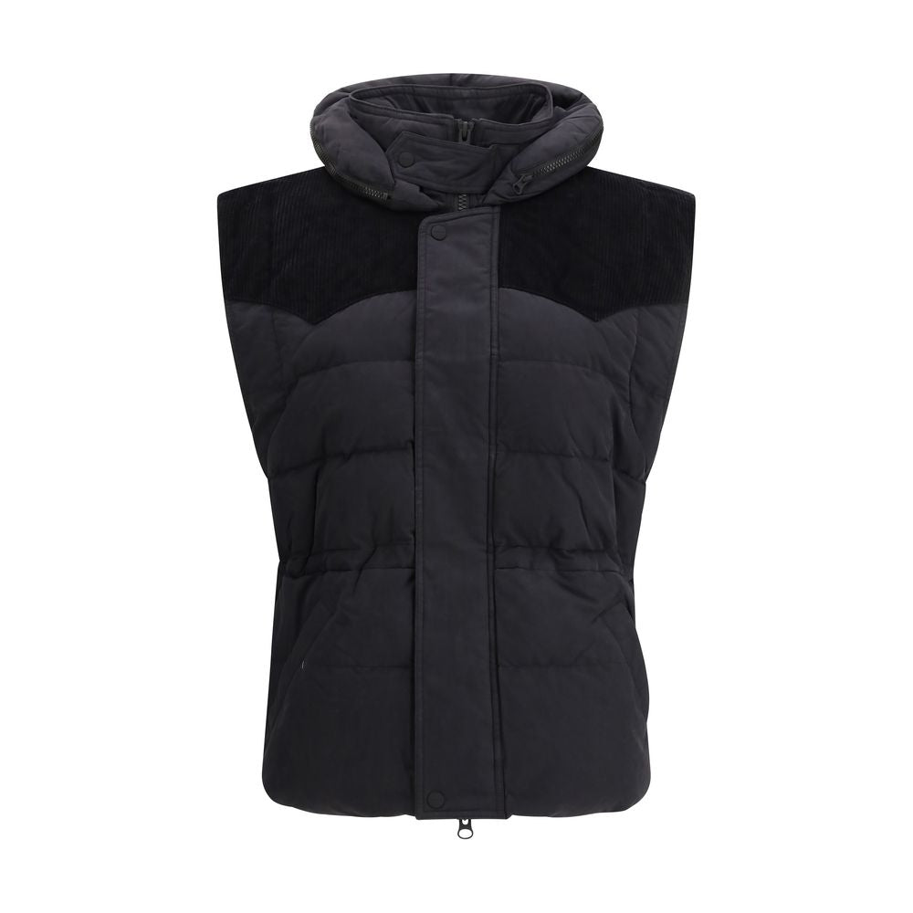 Vest by Isabel Marant Étoile for women in polyamide cotton polyester corduroy black features an contemporary silhouette, showcasing refined pockets & insulated and a contemporary high-neck neckline for a sophisticated layered look.