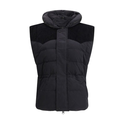Vest by Isabel Marant Étoile for women in polyamide cotton polyester corduroy black features an contemporary silhouette, showcasing refined pockets & insulated and a contemporary high-neck neckline for a sophisticated layered look.