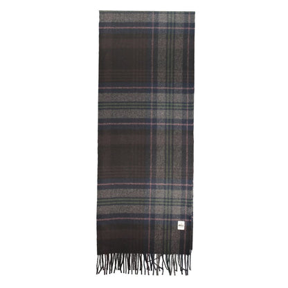 Scarf by Rifle for men in polyester & viscose black, patterned & tartan features a something went wrong. try again. silhouette, perfectly showcasing the elegant drape and premium finish of the Polyester & Viscose Scarf.