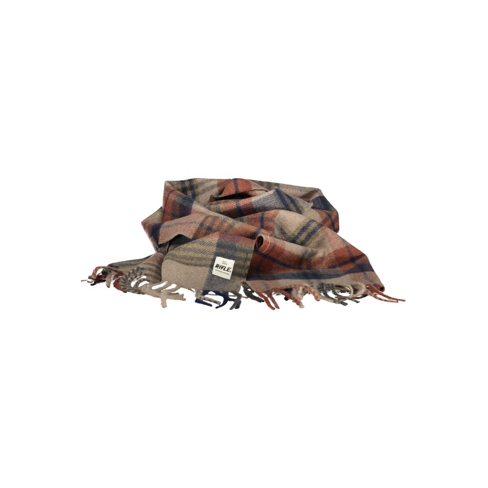 Rifle Polyester & Viscose Scarf - Brown Tartan Signature