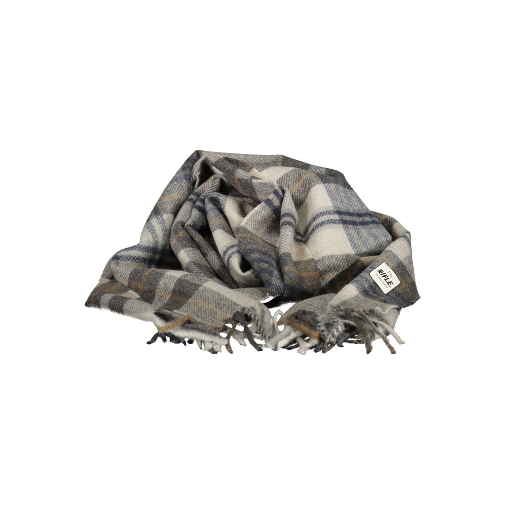 Rifle Polyester & Viscose Scarf - Gray Tartan