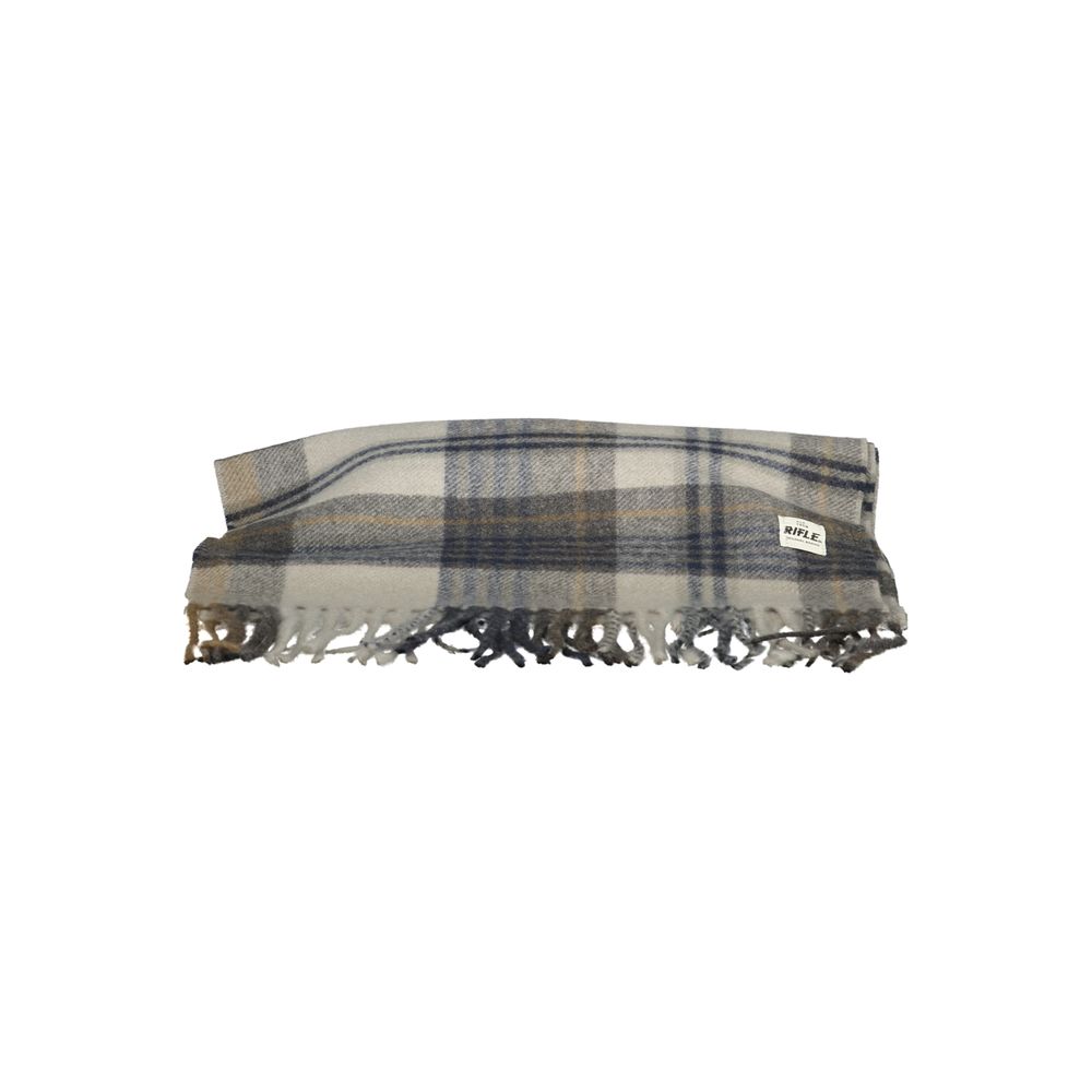 Rifle Polyester & Viscose Scarf - Gray Tartan