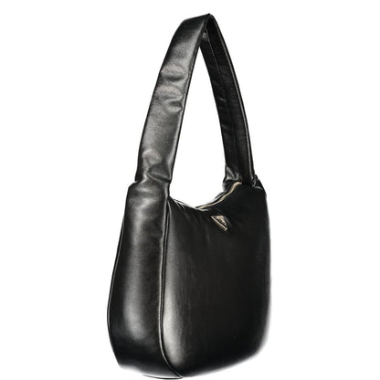 Handbag by Guess Jeans for women in polyurethane black presents a ornamental silhouette, showcasing a secure zipper, ample external-pockets & internal-pockets, and versatile handle for a ornamental finish.