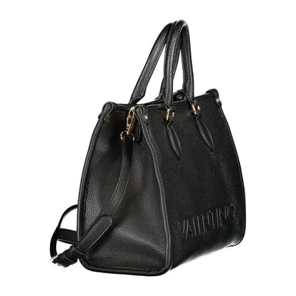 Handbag by Mario Valentino for women in polyurethane black presents a ornamental silhouette, showcasing a secure zipper, ample , and versatile shoulder-strap, handle, adjustable-strap & detachable-strap for a ornamental finish.