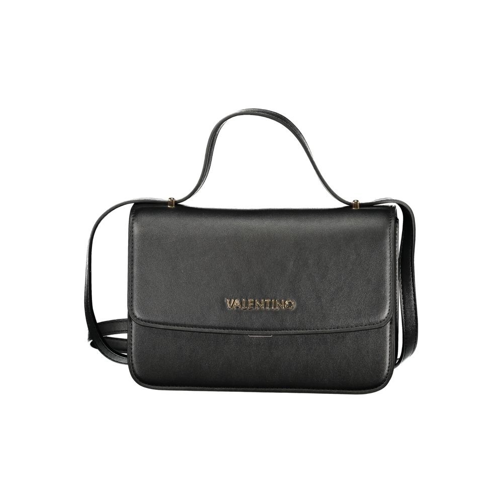 Shoulder Handbag by Mario Valentino for women in polyurethane black features a refined silhouette, showcasing a secure snap, organized built-in-compartments & internal-pockets, and versatile shoulder-strap for a refined finish.