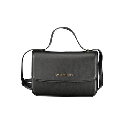 Shoulder Handbag by Mario Valentino for women in polyurethane black features a refined silhouette, showcasing a secure snap, organized built-in-compartments & internal-pockets, and versatile shoulder-strap for a refined finish.