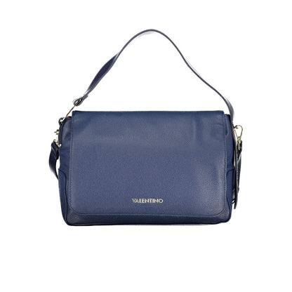 This Shoulder Handbag by Mario Valentino for women in polyurethane and blue & signature presents a sculptural silhouette featuring a secure , ample internal-pockets, and versatile shoulder-strap, handle & adjustable-strap for a sculptural finish.