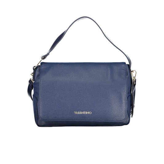 This Shoulder Handbag by Mario Valentino for women in polyurethane and blue & signature presents a sculptural silhouette featuring a secure , ample internal-pockets, and versatile shoulder-strap, handle & adjustable-strap for a sculptural finish.