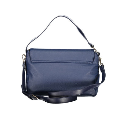 Shoulder Handbag by Mario Valentino for women in polyurethane blue & signature features a exquisite silhouette, showcasing a secure and exquisite internal-pockets with versatile shoulder-strap, handle & adjustable-strap for a exquisite finish.