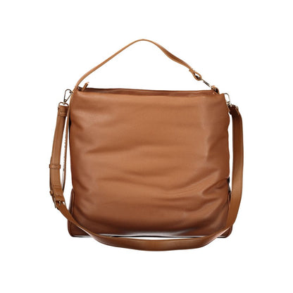 Evening Handbag by Mario Valentino for women in polyurethane brown & signature features an refined silhouette, showcasing a secure zipper, ample , and versatile shoulder-strap, adjustable-strap & handle for a sophisticated refined aesthetic.
