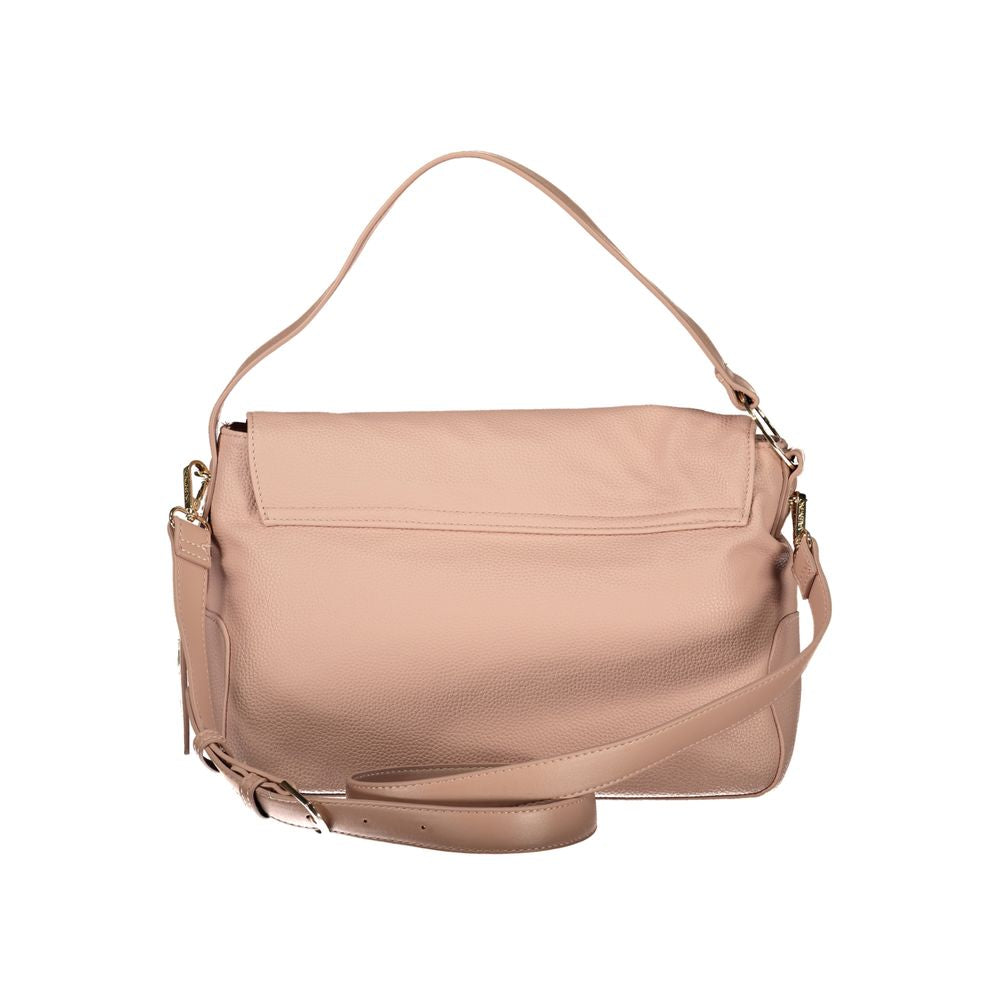Shoulder Handbag by Mario Valentino for women in polyurethane pink features a refined silhouette, showcasing a secure zipper, organized internal-pockets, and versatile shoulder-strap, adjustable-strap, detachable-strap & handle for a refined finish.